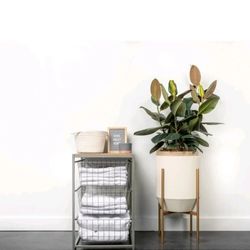 💥P40#3 $40 3 Drawer Closet Organizer With Rustic Oak Finish Top Gray Metal -Threshold 