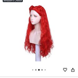 ColorGround Long Cosplay Wig for Women (Red(Big Size))