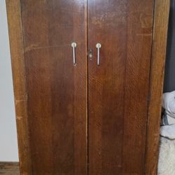 Antique solid wood armoire wardrobe