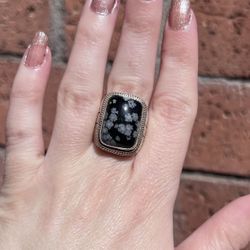 Snowflake Obsidian Ring 