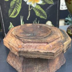 Rustic Primitive Wood Candle Holder