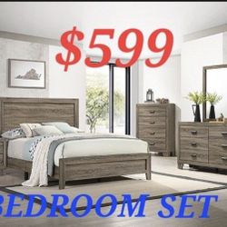 BEDROOM SET SPECIALS BED DRESSER MIRROR NIGHTSTAND AND CHEST EASY CREDIT APPROVAL NO CREDIT CHECK
