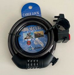 r Bike Cable Locks,4 Digit Resettable Combination Bike Lock, 3/FT