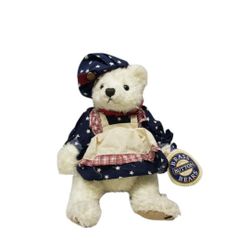 Vintage Retired 1996 Brass Button Bear “Opal” Bear plush with tag 11" Americana