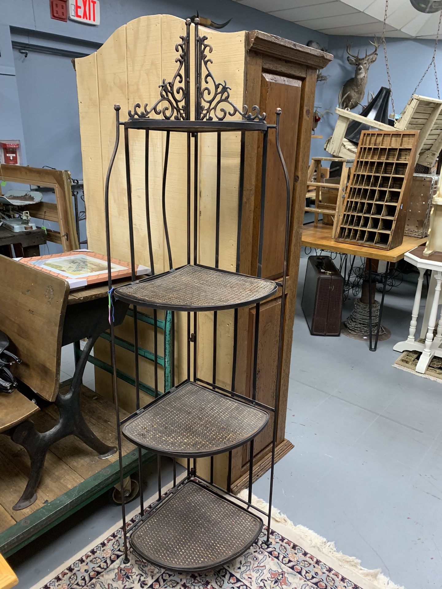 Black Corner Shelf Plant Stand 