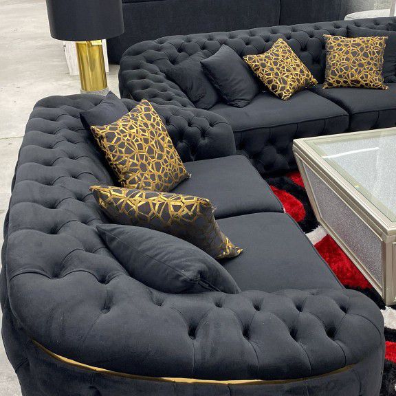 Black Sofa & Loveseat 🖤Only $54 Down Payment 🌟Financing Available ✅Same Day Delivery 