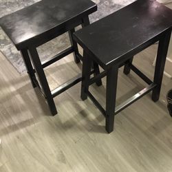 2 Bar Stools Black