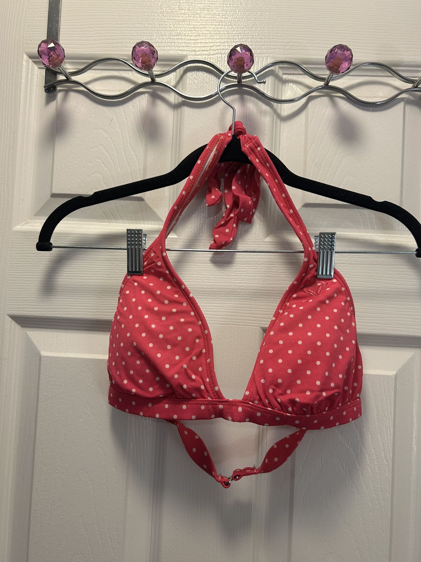 Pink Polka Dot Bikini Top