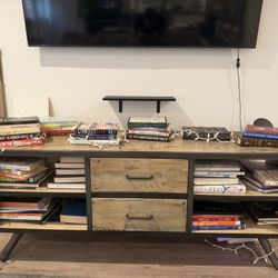 Rustic Industrial TV Stand / Media Console with Storage – $120