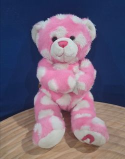 Build-A-Bear Pink Hearts Teddy 16" Plush Vintage 2008