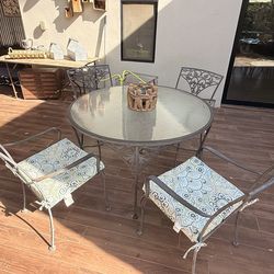 Metal Glass Round Table