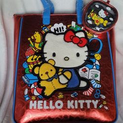 Sanrio Hello Kitty red metallic tote