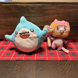 LankyBox Thicc Shark and Candy Lolly Cat Plush Bundle Lot of 2