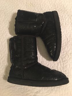 Ugg sequin black boots size 6 woman