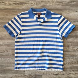 Cremieux Permium Denim Striped Polo Shirt
