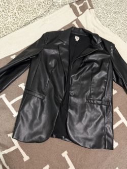 A New Day Black Leather Blazer