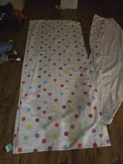 Pillowfort Polka Dot Kids/Nursery Curtains + Pink Holdbacks