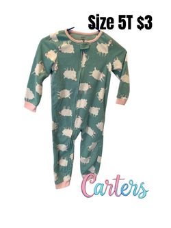 Carter's Toddler Zip-Up Sleeper Size 5T💖💖M19 091126
