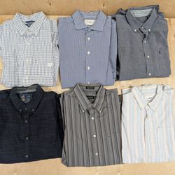 Men's Dress Shirts - Izod VanHeusen Chaps Sonoma Goodfellow - Lot of 6