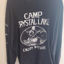 Friday The 13th Camp Crystal Lake Long Black Sleeve Large 