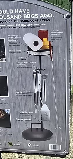 Outdoor Grill Utensil Stand Holder Tree Organizer For Camp Cook Brand New 