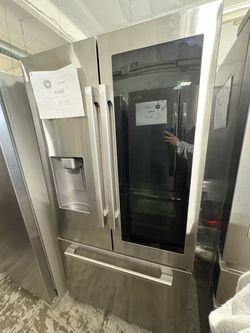 Stainless Steel French Door Refrigerator with Glass Panel