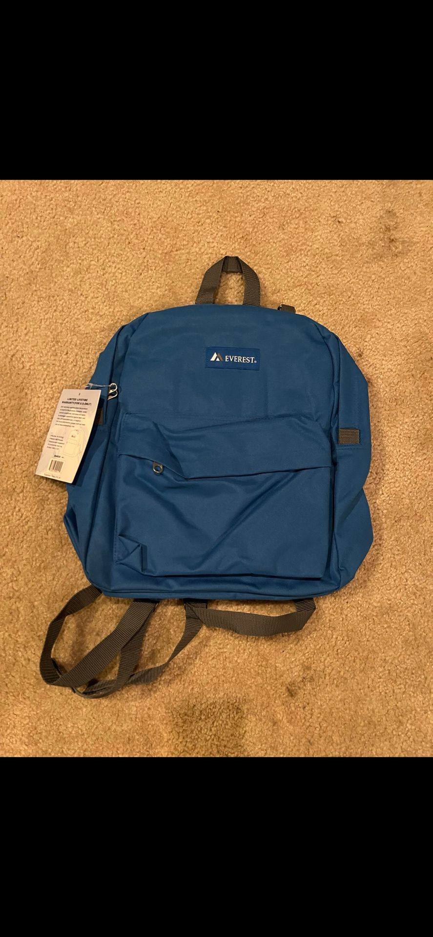 Everest Blue Grey Backpack Student Book Bag
