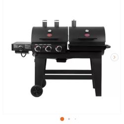 Brand New Double Play 1,260 sq., in. 3-Burner Gas and Charcoal Grill in Black
