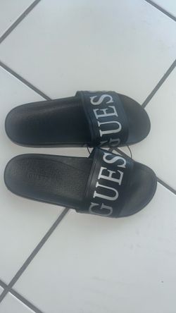 GUESS Mens Slides -SANDALS- Black & Silver- size:8 - NEW
