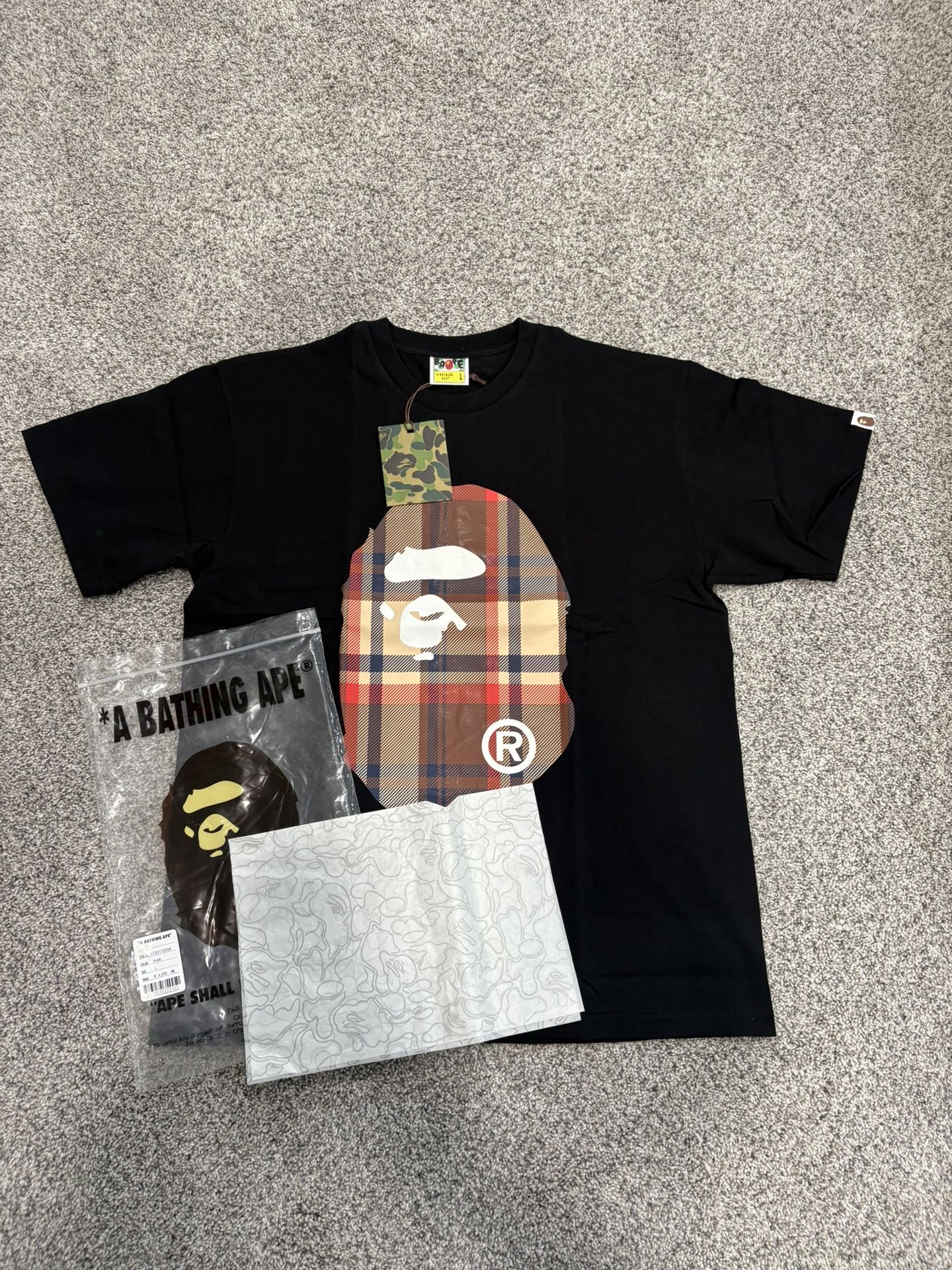 Brand New Bape X Burberry Shirt, Tags & Receipt