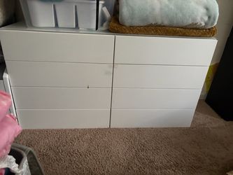 White dresser w/glass top (kids)