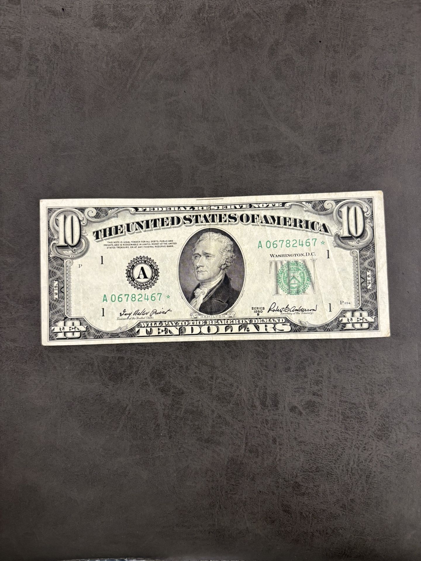 1950-B $10 Federal Reserve Star Note -- VERY SCARCE CURRENCY!