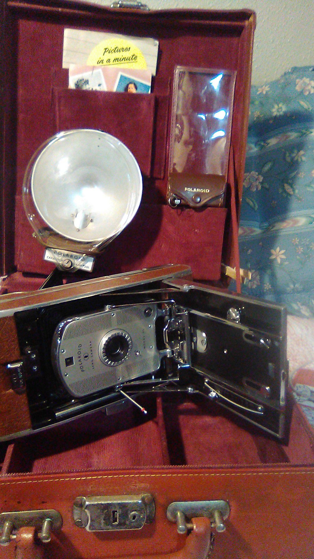 Polaroid, land camera and case, sirca 1950s