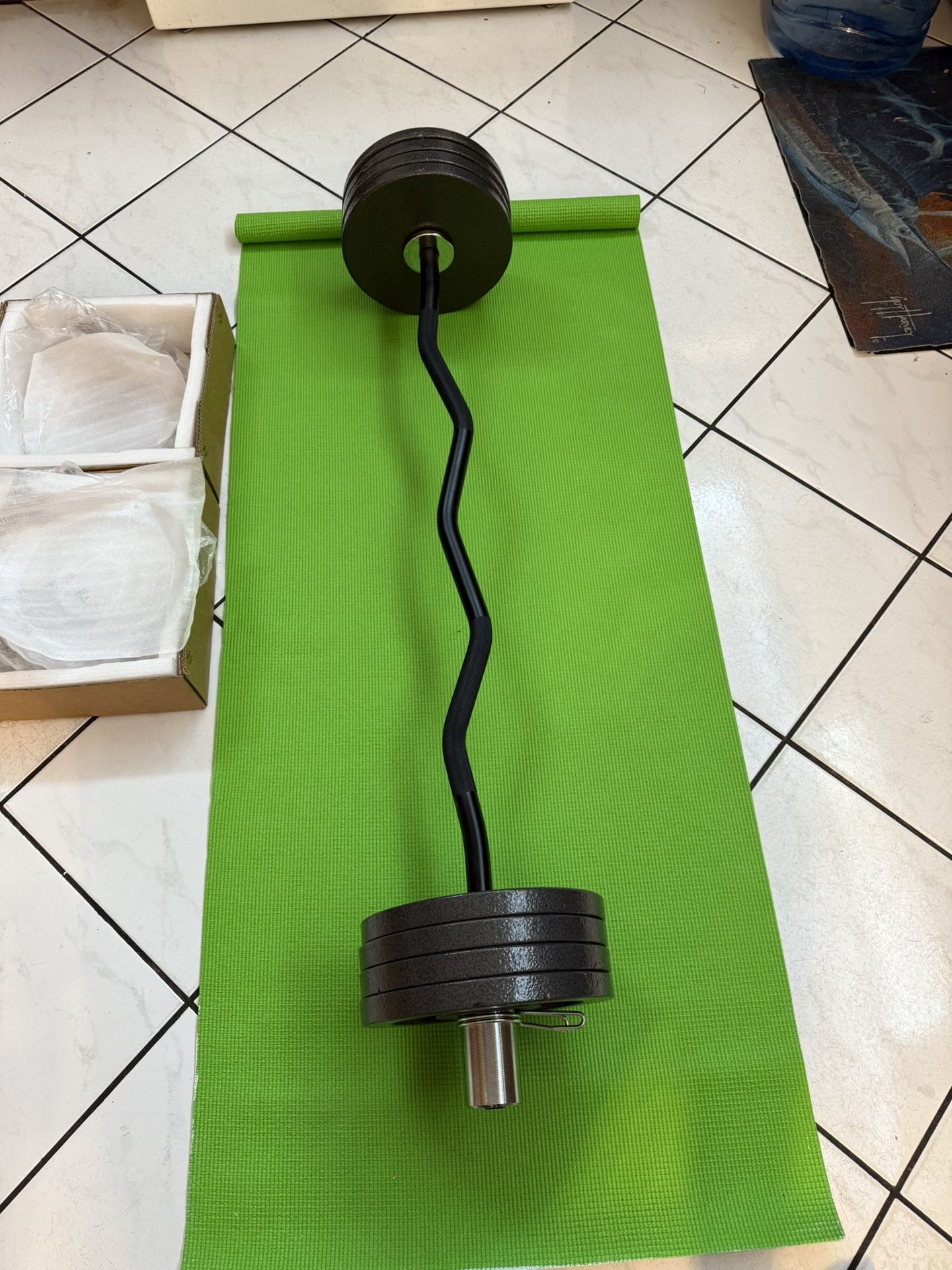 Curl Bar And Olympic Weights- Brand New Items