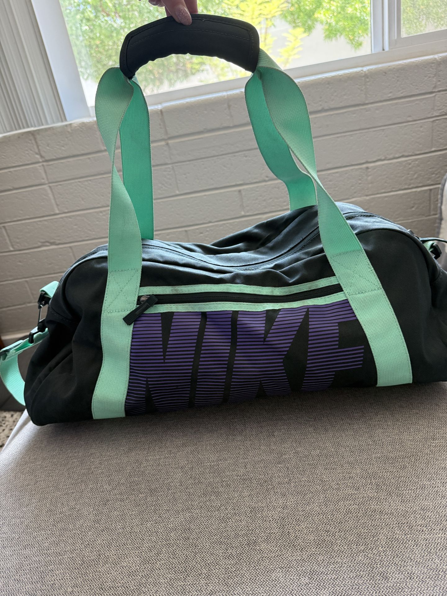 Nike Gym Bag Teal Handles, Dark Grey Bag