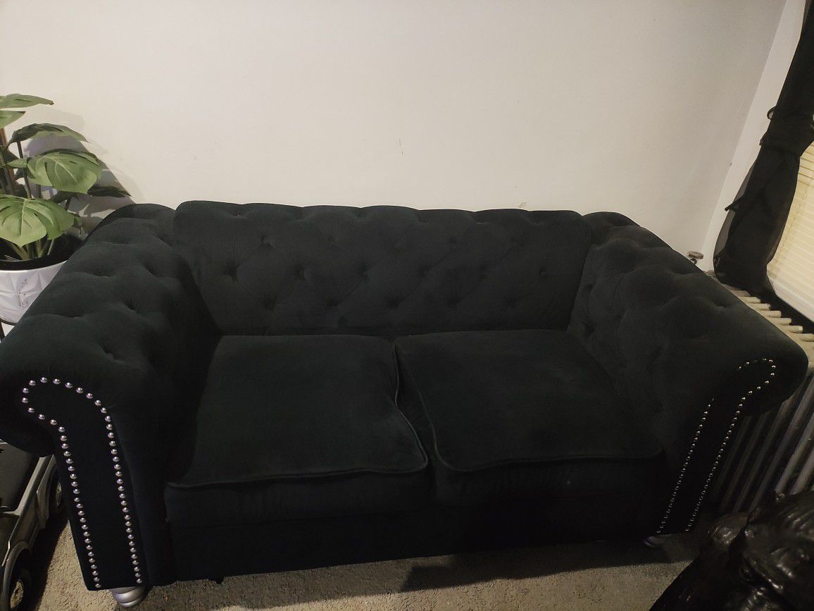 Black Velvet Sofa  