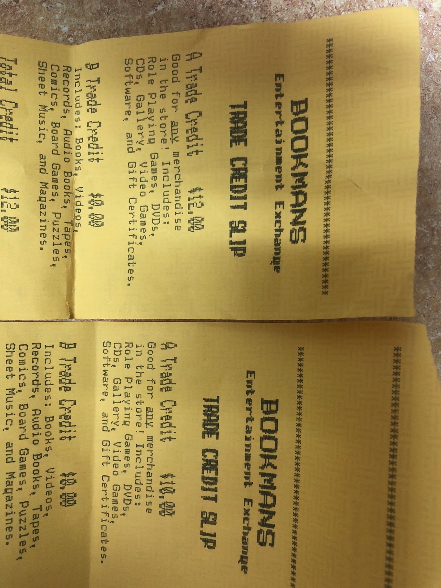 Bookmans credit for TRADE