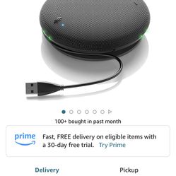  Bluetooth Conference Speaker w/Microphone | 360-Degree Voice Pickup & Noise Canceling Conference Room Omnidirectional Microphone | USB Conference Mic