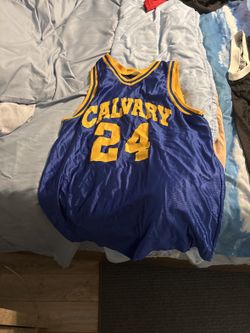 Calvary #24 Basketball Jersey Blue Gold - Size L