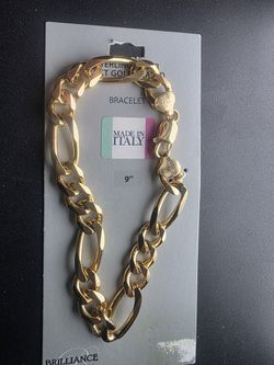 Sterling Silver with 18K Gold Wash Bracelet Brand New 9" 30 Grams of Sterling