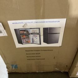 Whirlpool 3.1 cu. ft. Mini Fridge in Stainless Steel with Dual Door True Freezer