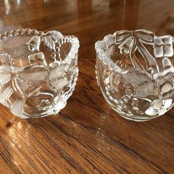 2 Matching Vintage Glass or Possibly Crystal Candy Dishes
