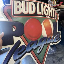 Vintage Bud light Pool Sign 