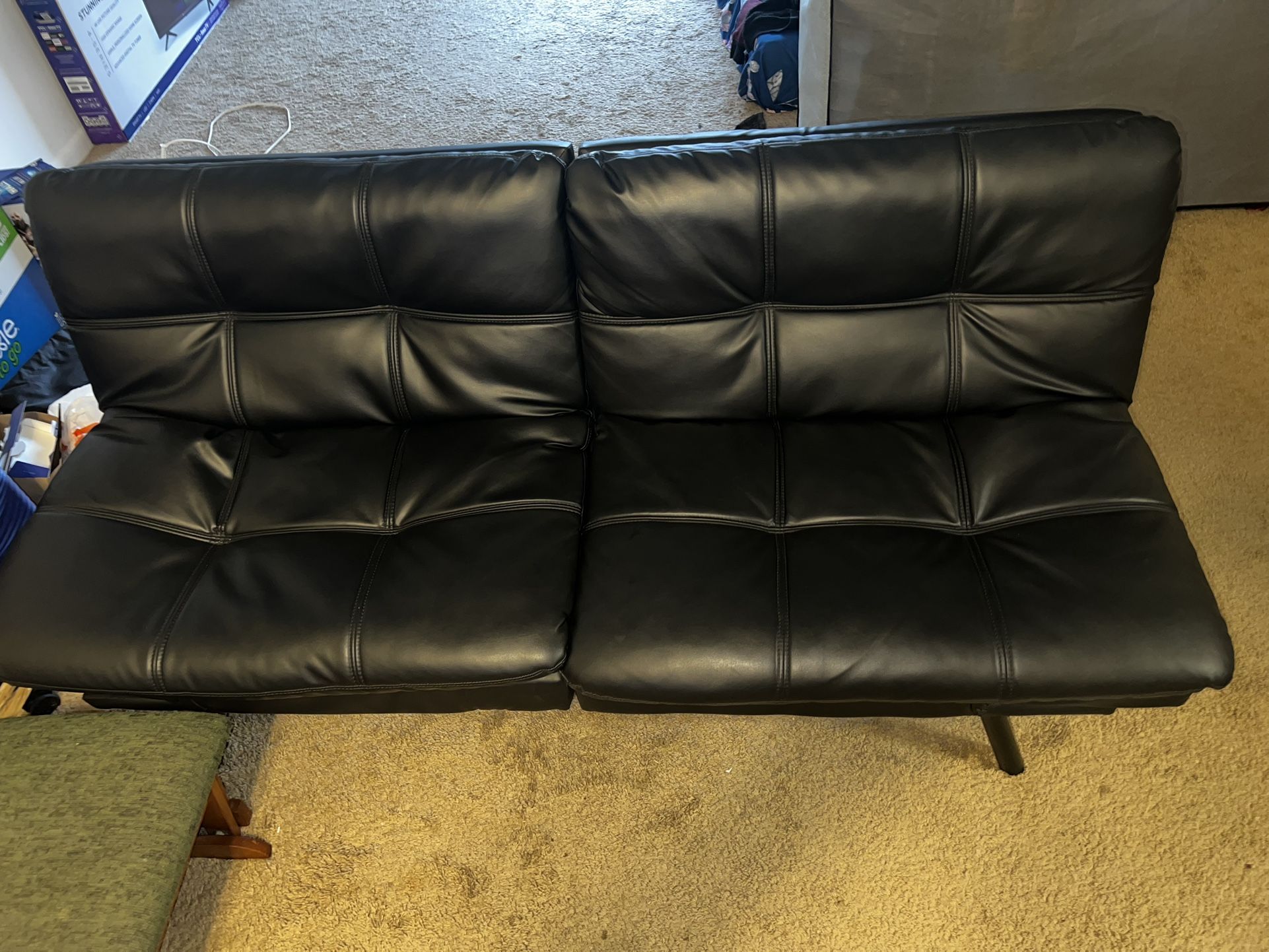 Black Leather Futon
