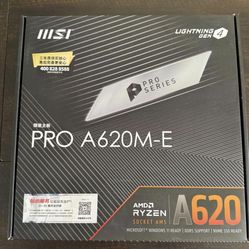 MSI PRO A620M-E ProSeries Motherboard (AMD 9000/8000/7000 Series Processors, AM5, DDR5, PCIe 4.0, SATA 6Gb/s, M.2, USB 3.2 Gen 1, DVI/HDMI, mATX)