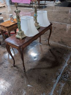 Vintage French Provincial Wood Console Table / Long Sofa Table