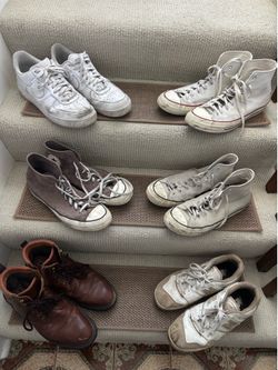 11.5 men Air Force 1, Converse, new balance and brown boots,