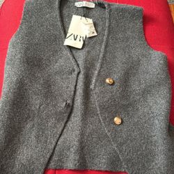 ZARA Charcoal Vest 