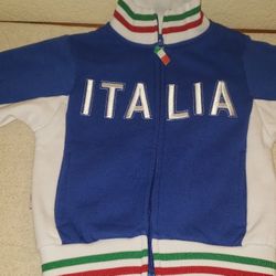 Vintage Polifemo "Italia" Embroidered Windbreaker Jacket with Front Pockets (3T/4T)
