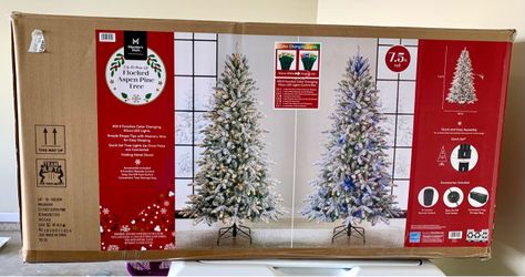 7.5ft Flocked Aspen Pine Christmas Tree (Members Mark)